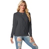 image:imageGRECERELLE 2026 Womens Fall Winter Long Sleeve Casual Pullover Sweater TopsDark Gray