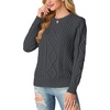 image:imageGRECERELLE 2026 Womens Fall Winter Long Sleeve Casual Pullover Sweater TopsDark Gray