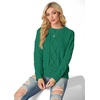 image:imageGRECERELLE 2026 Womens Fall Winter Long Sleeve Casual Pullover Sweater TopsDark Green