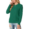 image:imageGRECERELLE 2026 Womens Fall Winter Long Sleeve Casual Pullover Sweater TopsDark Green