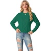 image:imageGRECERELLE 2026 Womens Fall Winter Long Sleeve Casual Pullover Sweater TopsDark Green