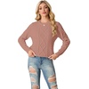 image:imageGRECERELLE 2026 Womens Fall Winter Long Sleeve Casual Pullover Sweater TopsDeep Pink