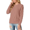image:imageGRECERELLE 2026 Womens Fall Winter Long Sleeve Casual Pullover Sweater TopsDeep Pink