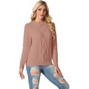 image:imageGRECERELLE 2026 Womens Fall Winter Long Sleeve Casual Pullover Sweater TopsDeep Pink