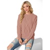 image:imageGRECERELLE 2026 Womens Fall Winter Long Sleeve Casual Pullover Sweater TopsDeep Pink