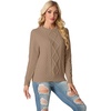 image:imageGRECERELLE 2026 Womens Fall Winter Long Sleeve Casual Pullover Sweater TopsKhaki