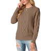 image:imageGRECERELLE 2026 Womens Fall Winter Long Sleeve Casual Pullover Sweater TopsLight Coffee