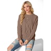 image:imageGRECERELLE 2026 Womens Fall Winter Long Sleeve Casual Pullover Sweater TopsLight Coffee