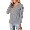 image:imageGRECERELLE 2026 Womens Fall Winter Long Sleeve Casual Pullover Sweater TopsLight Gray