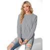 image:imageGRECERELLE 2026 Womens Fall Winter Long Sleeve Casual Pullover Sweater TopsLight Gray