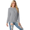 image:imageGRECERELLE 2026 Womens Fall Winter Long Sleeve Casual Pullover Sweater TopsLight Gray