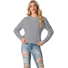 image:imageGRECERELLE 2026 Womens Fall Winter Long Sleeve Casual Pullover Sweater TopsLight Gray