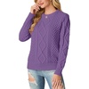 image:imageGRECERELLE 2026 Womens Fall Winter Long Sleeve Casual Pullover Sweater TopsLilac