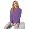 image:imageGRECERELLE 2026 Womens Fall Winter Long Sleeve Casual Pullover Sweater TopsLilac