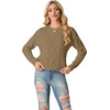 image:imageGRECERELLE 2026 Womens Fall Winter Long Sleeve Casual Pullover Sweater TopsMedium Camel