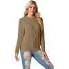 image:imageGRECERELLE 2026 Womens Fall Winter Long Sleeve Casual Pullover Sweater TopsMedium Camel