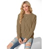 image:imageGRECERELLE 2026 Womens Fall Winter Long Sleeve Casual Pullover Sweater TopsMedium Camel