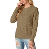 image:imageGRECERELLE 2026 Womens Fall Winter Long Sleeve Casual Pullover Sweater TopsMedium Camel