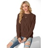 image:imageGRECERELLE 2026 Womens Fall Winter Long Sleeve Casual Pullover Sweater TopsMocha Brown