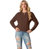 image:imageGRECERELLE 2026 Womens Fall Winter Long Sleeve Casual Pullover Sweater TopsMocha Brown