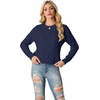 image:imageGRECERELLE 2026 Womens Fall Winter Long Sleeve Casual Pullover Sweater TopsNavy Blue