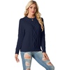 image:imageGRECERELLE 2026 Womens Fall Winter Long Sleeve Casual Pullover Sweater TopsNavy Blue