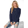image:imageGRECERELLE 2026 Womens Fall Winter Long Sleeve Casual Pullover Sweater TopsNavy Blue