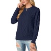 image:imageGRECERELLE 2026 Womens Fall Winter Long Sleeve Casual Pullover Sweater TopsNavy Blue