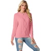 image:imageGRECERELLE 2026 Womens Fall Winter Long Sleeve Casual Pullover Sweater TopsPink