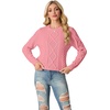 image:imageGRECERELLE 2026 Womens Fall Winter Long Sleeve Casual Pullover Sweater TopsPink