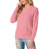 image:imageGRECERELLE 2026 Womens Fall Winter Long Sleeve Casual Pullover Sweater TopsPink