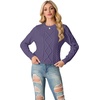 image:imageGRECERELLE 2026 Womens Fall Winter Long Sleeve Casual Pullover Sweater TopsPurple