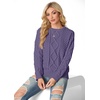 image:imageGRECERELLE 2026 Womens Fall Winter Long Sleeve Casual Pullover Sweater TopsPurple