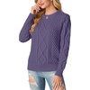 image:imageGRECERELLE 2026 Womens Fall Winter Long Sleeve Casual Pullover Sweater TopsPurple