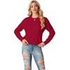 image:imageGRECERELLE 2026 Womens Fall Winter Long Sleeve Casual Pullover Sweater TopsRed