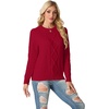 image:imageGRECERELLE 2026 Womens Fall Winter Long Sleeve Casual Pullover Sweater TopsRed