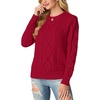 image:imageGRECERELLE 2026 Womens Fall Winter Long Sleeve Casual Pullover Sweater TopsRed