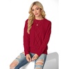 image:imageGRECERELLE 2026 Womens Fall Winter Long Sleeve Casual Pullover Sweater TopsRed