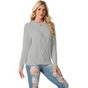 image:imageGRECERELLE 2026 Womens Fall Winter Long Sleeve Casual Pullover Sweater TopsSilver Gray