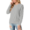 image:imageGRECERELLE 2026 Womens Fall Winter Long Sleeve Casual Pullover Sweater TopsSilver Gray