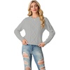 image:imageGRECERELLE 2026 Womens Fall Winter Long Sleeve Casual Pullover Sweater TopsSilver Gray