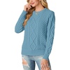 image:imageGRECERELLE 2026 Womens Fall Winter Long Sleeve Casual Pullover Sweater TopsSky Blue
