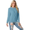 image:imageGRECERELLE 2026 Womens Fall Winter Long Sleeve Casual Pullover Sweater TopsSky Blue