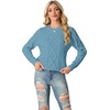 image:imageGRECERELLE 2026 Womens Fall Winter Long Sleeve Casual Pullover Sweater TopsSky Blue