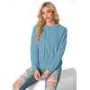 image:imageGRECERELLE 2026 Womens Fall Winter Long Sleeve Casual Pullover Sweater TopsSky Blue