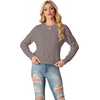 image:imageGRECERELLE 2026 Womens Fall Winter Long Sleeve Casual Pullover Sweater TopsTaupe Pink