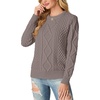 image:imageGRECERELLE 2026 Womens Fall Winter Long Sleeve Casual Pullover Sweater TopsTaupe Pink