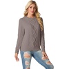 image:imageGRECERELLE 2026 Womens Fall Winter Long Sleeve Casual Pullover Sweater TopsTaupe Pink
