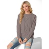 image:imageGRECERELLE 2026 Womens Fall Winter Long Sleeve Casual Pullover Sweater TopsTaupe Pink
