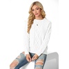 image:imageGRECERELLE 2026 Womens Fall Winter Long Sleeve Casual Pullover Sweater TopsWhite